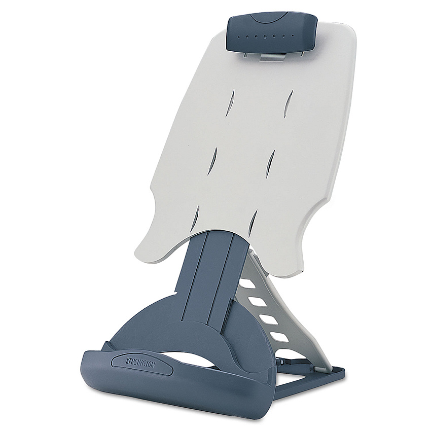 Kensington InSight Adjustable Book Copyholder, 50 Sheet Capacity, Metal, Midnight Blue/Gray (KMW62058)