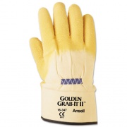 Ansell Golden Grab-It II Heavy-Duty Work Gloves, Size 10, Latex/Jersey, Yellow, 12 Pairs (1634710)