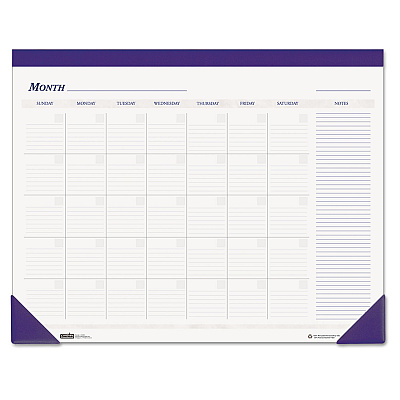 House of Doolittle Recycled Nondated Desk Pad Calendar, 22 x 17, White/Blue Sheets, Blue Binding, Blue Corners, 12-Month (Jan to Dec): Undated (HOD464)