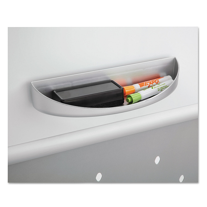 Safco Rumba Whiteboard Screen Accessories, Eraser Tray, 12.25 x 3.5 x 2.25, Magnetic Mount, Silver (SAF2008GR)