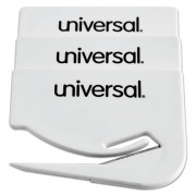 Universal Letter Slitter Hand Letter Opener with Concealed Blade, 2.5", White, 3/Pack (31803)