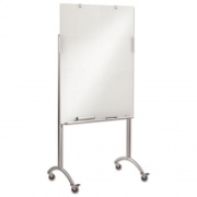 Iceberg Clarity Mobile Easel with Integrated Glass Marker Board, 36 x 48 x 72, Steel (31100)