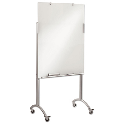 Iceberg Clarity Mobile Easel with Integrated Glass Marker Board, 36 x 48 x 72, Steel (ICE31100)