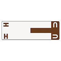 Smead AlphaZ Color-Coded First Letter Combo Alpha Labels, H/U, 1.16 x 3.63, Dark Brown/White, 5/Sheet, 20 Sheets/Pack (SMD67159)