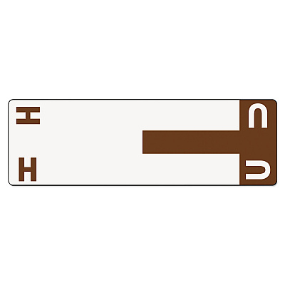 Smead AlphaZ Color-Coded First Letter Combo Alpha Labels, H/U, 1.16 x 3.63, Dark Brown/White, 5/Sheet, 20 Sheets/Pack (SMD67159)