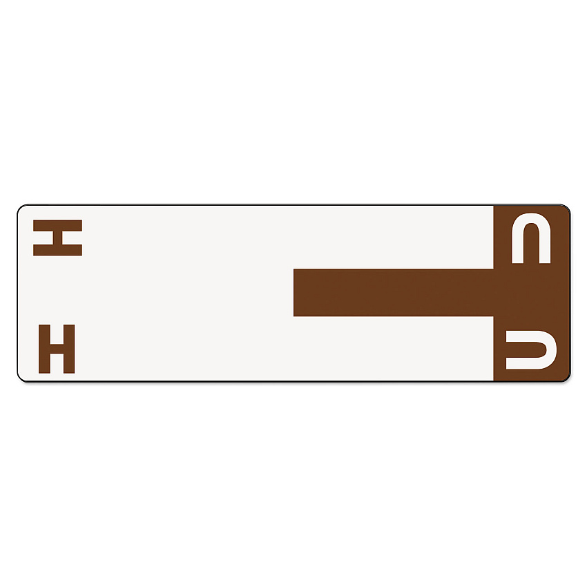 Smead AlphaZ Color-Coded First Letter Combo Alpha Labels, H/U, 1.16 x 3.63, Dark Brown/White, 5/Sheet, 20 Sheets/Pack (SMD67159)