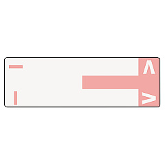 Smead AlphaZ Color-Coded First Letter Combo Alpha Labels, I/V, 1.16 x 3.63, Pink/White, 5/Sheet, 20 Sheets/Pack (SMD67160)