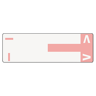 Smead AlphaZ Color-Coded First Letter Combo Alpha Labels, I/V, 1.16 x 3.63, Pink/White, 5/Sheet, 20 Sheets/Pack (SMD67160)