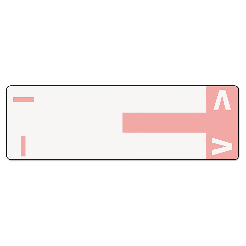 Smead AlphaZ Color-Coded First Letter Combo Alpha Labels, I/V, 1.16 x 3.63, Pink/White, 5/Sheet, 20 Sheets/Pack (SMD67160)
