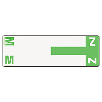Smead AlphaZ Color-Coded First Letter Combo Alpha Labels, M/Z, 1.16 x 3.63, Light Green/White, 5/Sheet, 20 Sheets/Pack (SMD67164)