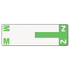 Smead AlphaZ Color-Coded First Letter Combo Alpha Labels, M/Z, 1.16 x 3.63, Light Green/White, 5/Sheet, 20 Sheets/Pack (SMD67164)