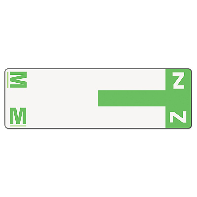 Smead AlphaZ Color-Coded First Letter Combo Alpha Labels, M/Z, 1.16 x 3.63, Light Green/White, 5/Sheet, 20 Sheets/Pack (SMD67164)