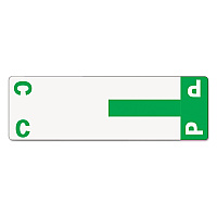 Smead AlphaZ Color-Coded First Letter Combo Alpha Labels, C/P, 1.16 x 3.63, Dark Green/White, 5/Sheet, 20 Sheets/Pack (SMD67154)