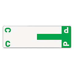 Smead AlphaZ Color-Coded First Letter Combo Alpha Labels, C/P, 1.16 x 3.63, Dark Green/White, 5/Sheet, 20 Sheets/Pack (SMD67154)