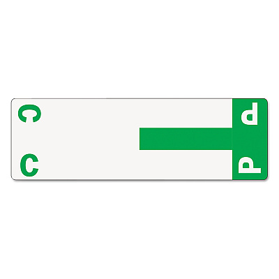 Smead AlphaZ Color-Coded First Letter Combo Alpha Labels, C/P, 1.16 x 3.63, Dark Green/White, 5/Sheet, 20 Sheets/Pack (SMD67154)