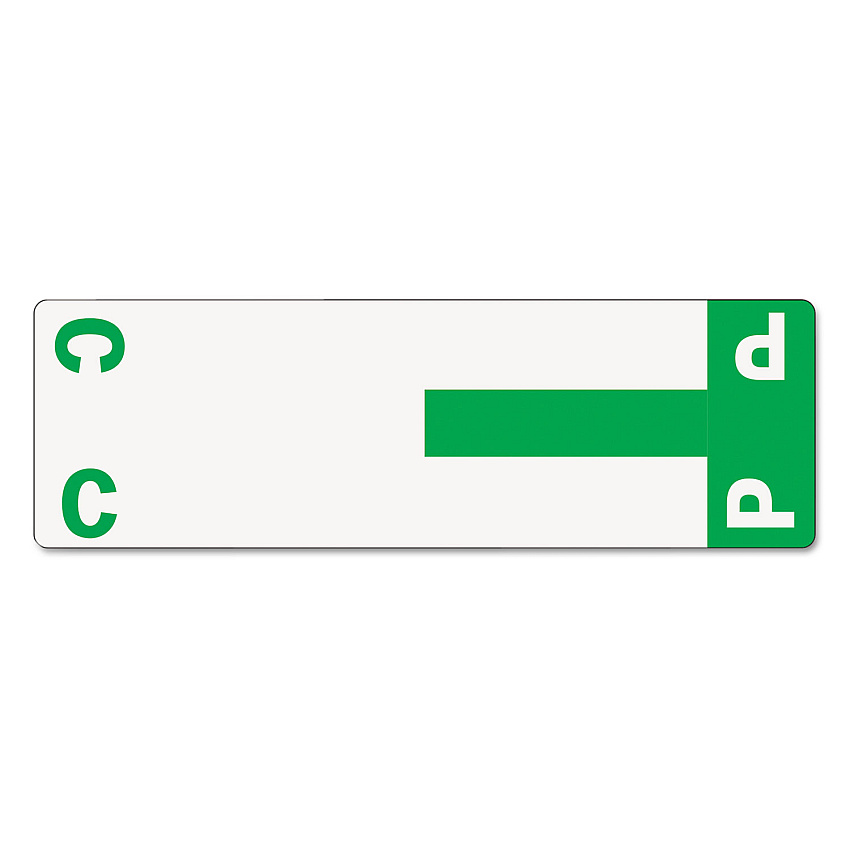 Smead AlphaZ Color-Coded First Letter Combo Alpha Labels, C/P, 1.16 x 3.63, Dark Green/White, 5/Sheet, 20 Sheets/Pack (SMD67154)