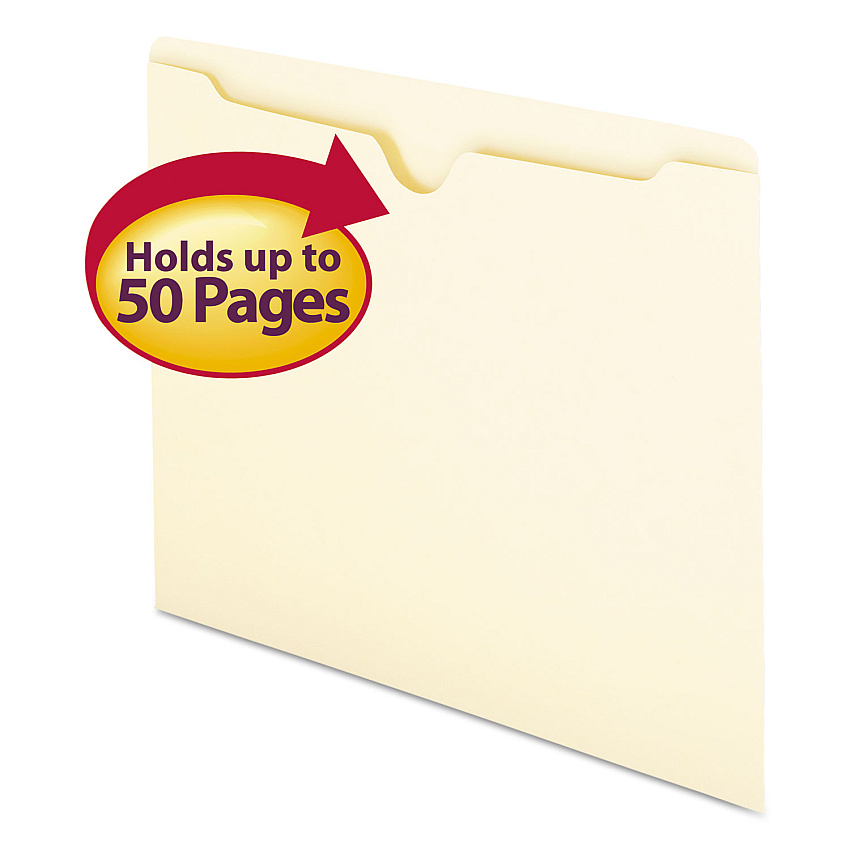 Smead Manila File Jackets, 1-Ply Straight Tab, Letter Size, Manila, 100/Box (SMD75410)