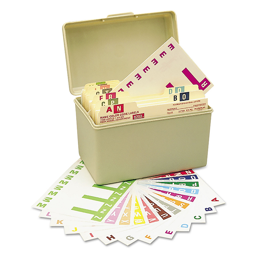 Smead AlphaZ Color-Coded Labels Starter Set, A-Z, 1.16 x 3.13, Assorted, 5/Sheet, 300 Sheets/Box (SMD67150)