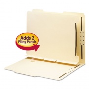 Smead Self-Adhesive Folder Dividers with Twin-Prong Fasteners for Top/End Tab Folders, 1 Fastener, Letter Size, Manila, 25/Pack (68025)