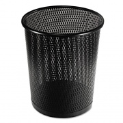 Artistic Urban Collection Punched Metal Wastebin, 20.24 oz, Perforated Steel, Black (ART20017)