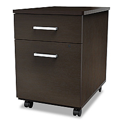 Linea Italia Trento Line Mobile Pedestal File, Left or Right, 2-Drawers: Box/File, Legal/Letter, Mocha, 16.5" x 19.75" x 23.63" (LITTR752MOC)