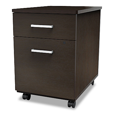 Linea Italia Trento Line Mobile Pedestal File, Left or Right, 2-Drawers: Box/File, Legal/Letter, Mocha, 16.5" x 19.75" x 23.63" (LITTR752MOC)