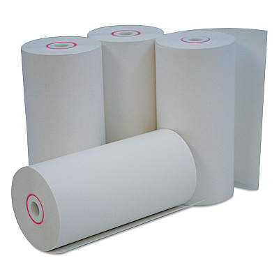Universal Direct Thermal Print Paper Rolls, 0.38" Core, 4.38" x 127 ft, White, 50/Carton (UNV35765)