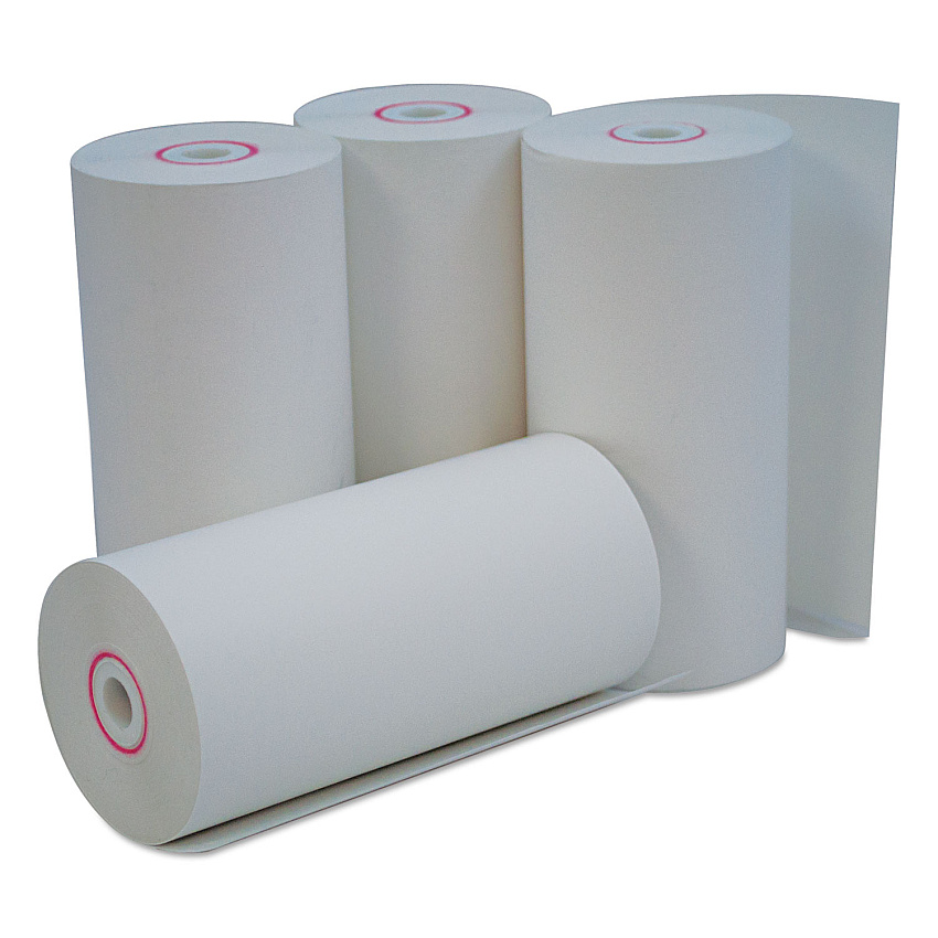 Universal Direct Thermal Print Paper Rolls, 0.38" Core, 4.38" x 127 ft, White, 50/Carton (UNV35765)