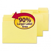 Smead SuperTab Colored File Folders, 1/3-Cut Tabs: Assorted, Letter Size, 0.75" Expansion, 11-pt Stock, Yellow, 100/Box (11984)