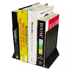 Artistic Urban Collection Punched Metal Bookends, Nonskid, 5.5 x 6.5 x 6.5, Perforated Steel, Black, 1 Pair (ART20008)
