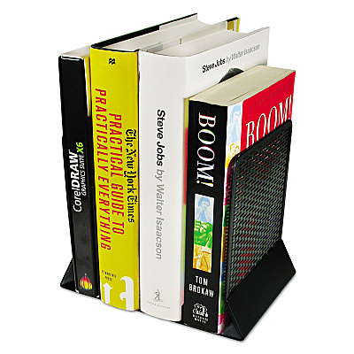 Artistic Urban Collection Punched Metal Bookends, Nonskid, 5.5 x 6.5 x 6.5, Perforated Steel, Black, 1 Pair (AOPART20008)