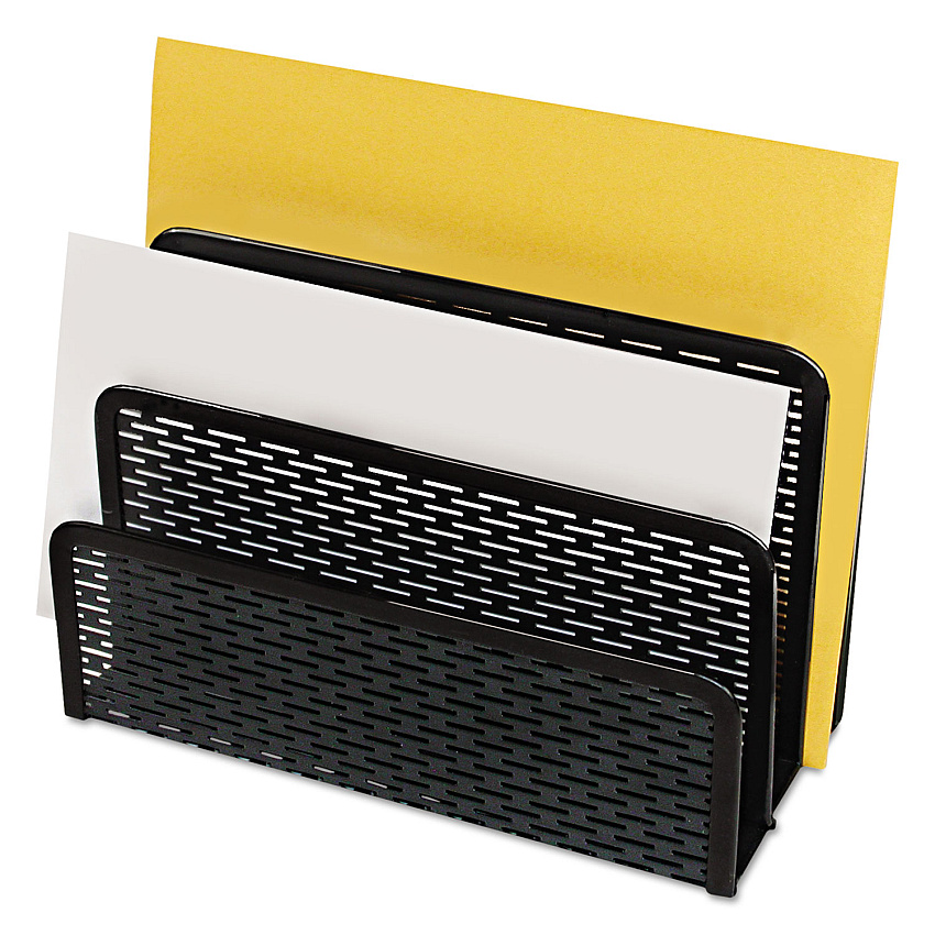 Artistic Urban Collection Punched Metal Letter Sorter, 3 Sections, DL to A6 Size Files, 6.5" x 3.25" x 5.5", Black (AOPART20003)