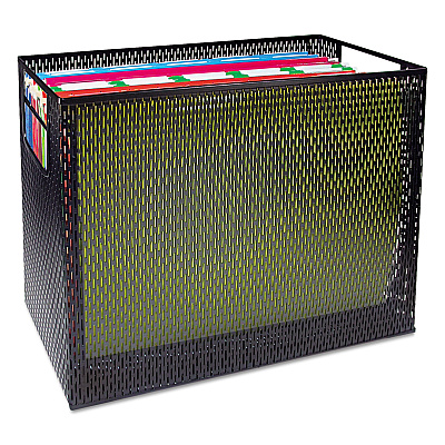 Artistic Urban Collection Punched Metal Desktop File, 1 Section, Letter to Legal Size Files, 13" x 5.75" x 10.75", Black (AOPART20010)