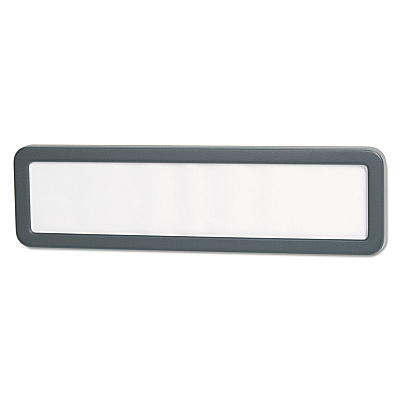 Universal Recycled Cubicle Nameplate with Rounded Corners, 9 x 2.5, Charcoal (UNV08223)