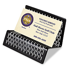 Artistic Urban Collection Punched Metal Business Card Holder, Holds 50 2 x 3.5 Cards, Perforated Steel, Black (AOPART20001)
