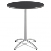 Iceberg CafeWorks Table, Bistro-Height, Round Top, 36" Diameter x 42h, Graphite Granite/Silver (65668)