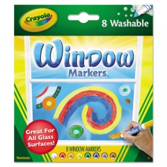 Crayola Washable Window FX Marker, Broad Bullet Tip, Assorted Colors, 8/Pack (588165)