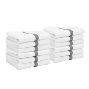 Power Gym Hand Towel 16x27 Gray Stripe, Pack Of 12 (PNP-PWR-1627-3GYCS)