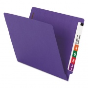 Smead WaterShed CutLess End Tab Fastener Folders, 0.75" Expansion, 2 Fasteners, Letter Size, Purple Exterior, 50/Box (25550)