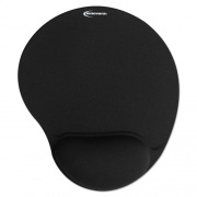 Innovera Mouse Pad with Fabric-Covered Gel Wrist Rest, 10.37 x 8.87, Black (50448)
