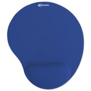 Innovera Mouse Pad with Fabric-Covered Gel Wrist Rest, 10.37 x 8.87, Blue (50447)