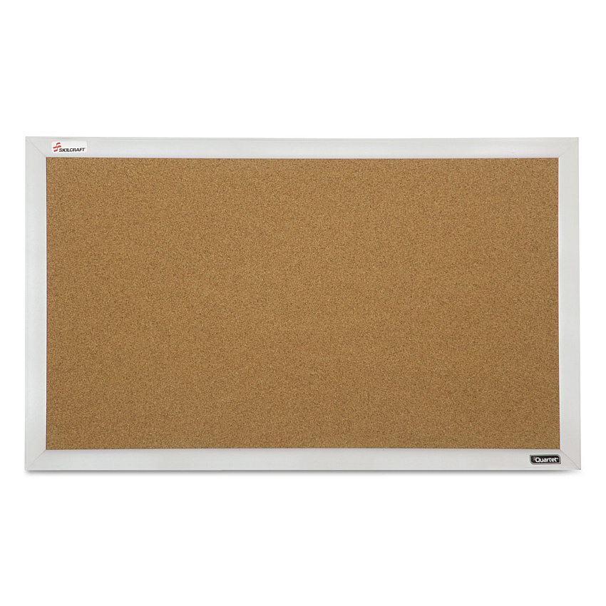 AbilityOne 7195015679517, SKILCRAFT Cubicle Cork Board, 21.5 x 32, Tan Surface, Silver Aluminum Frame