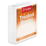 Cardinal Treated Binder ClearVue Locking Round Ring Binder, 3 Rings, 2" Capacity, 11 x 8.5, White (32220)