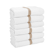 Power Gym Bath Towel 22x44 Beige Stripe, Pack Of 6 (PNP-PWR-2244-6BGCS)