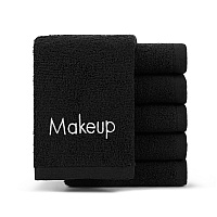 Hotel Cotton Makeup Washcloth 13x13 Black (6/pack), Pack Of 6 (P-MAKEUP-13X13)