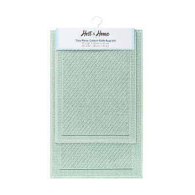 Cotton 2pc Bath Mat Set 17x24/20x32 Silt Green, 2pc Set (P-HH-BM-2PK-GR)