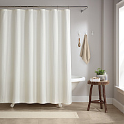 H&h Poly Shower Curtain Set 72x72 Damask Bright White, Case Of 12 (SCSETD-7272-WH)