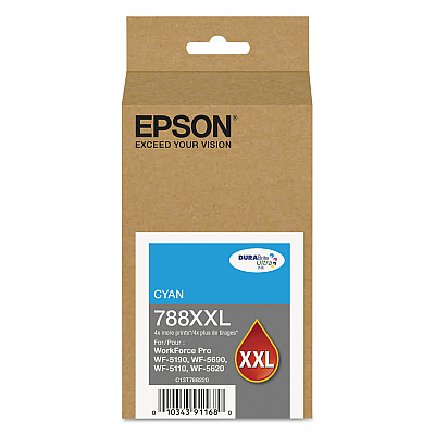 Epson T788XXL220 (788XXL) DURABrite Ultra XL PRO High-Yield Ink, Cyan