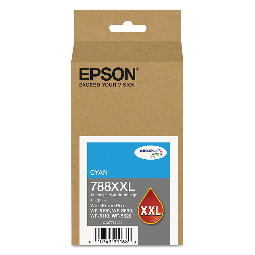 Epson T788XXL220 (788XXL) DURABrite Ultra XL PRO High-Yield Ink, Cyan