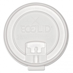 Eco-Products 25% Recycled Content Dual-Temp Lock Tab Lid with Straw Slot, Clear, Fits 10 oz to 20 oz Cups, 50/Pack, 12 Packs/Carton (EPHCLDTRCT)